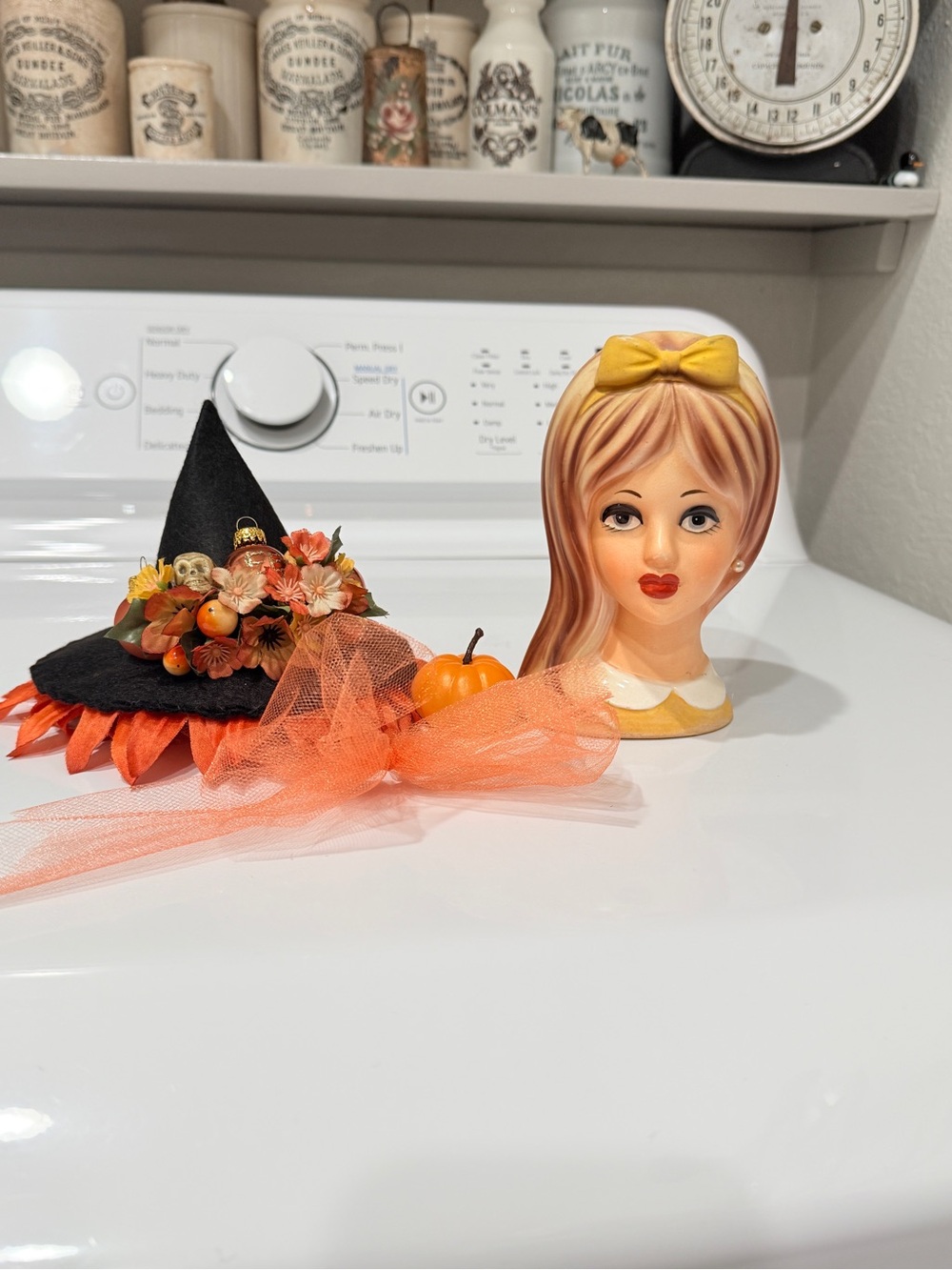 OOAK Fall Teen Witch Head Vase made by Me! - Picture 15 of 17